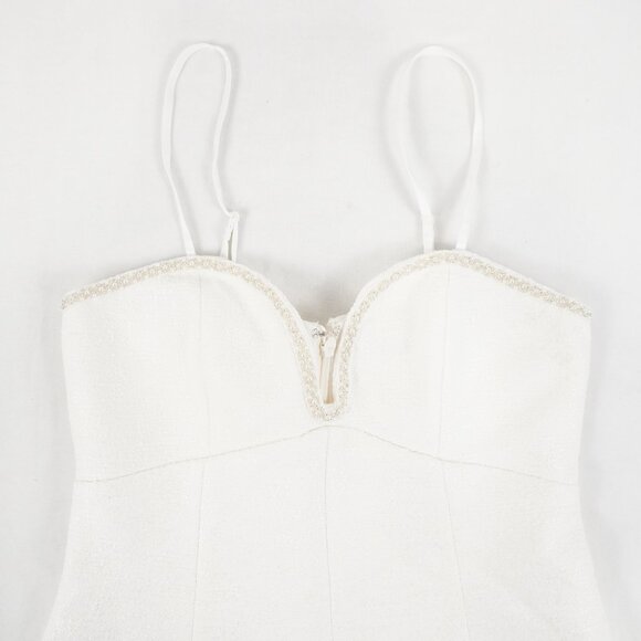 Abercrombie & Fitch Faux Pearl Trim Mini Dress in White Size Medium Tall - NWT - Picture 4 of 9